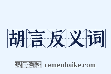 胡言反义词是什么意思的图片